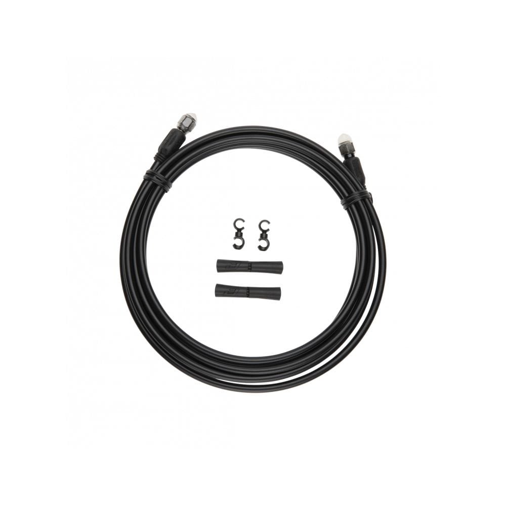 Jagwire Pro hydraulic disc brake hose kit with quick-fit adapters, high-quality components for bike brake systems.