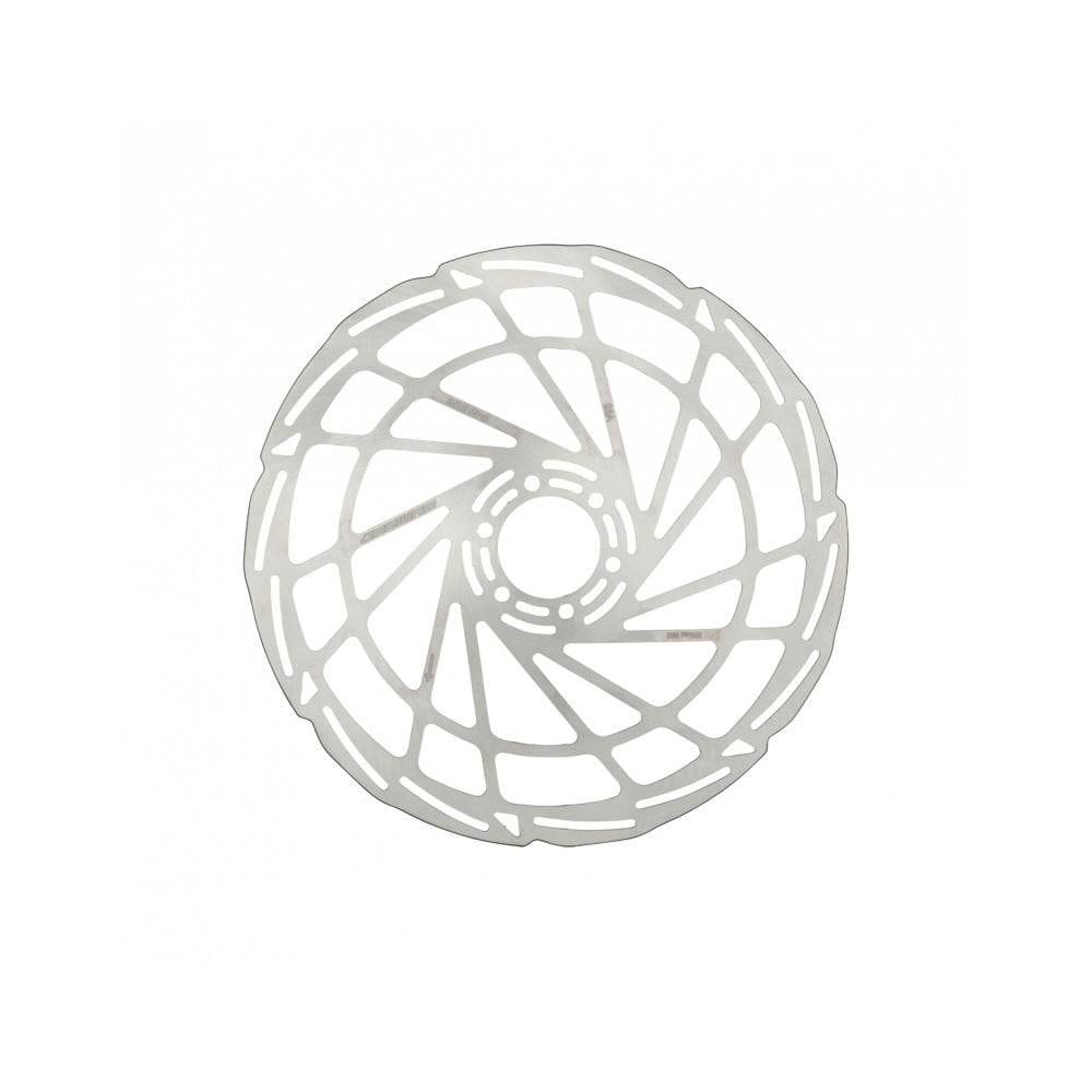 Jagwire Sport SR1 6-bolt disc brake rotor for ISO and Centerlock hubs, showing the silver metal rotor with mounting holes.