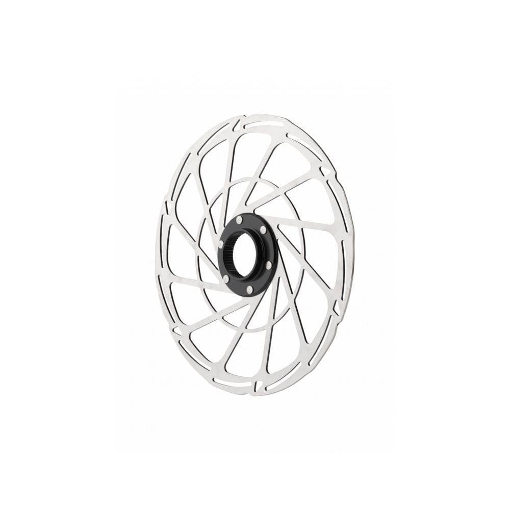 Jagwire Sport SR1 centerlock disc brake rotor for bikes, featuring reliable and quiet performance in a sleek metal finish.