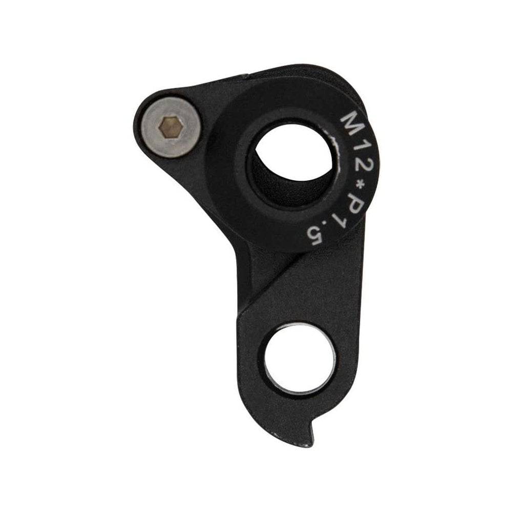 Basso derailleur hanger for bike frames, replacement gear shift component, metal part with mounting holes for bicycle gear system.