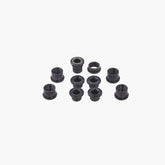 SRAM Red Quarq steel 5-arm chainring bolt kit with hidden black bolts for bicycle component upgrade.