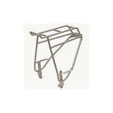 Blackburn Outpost Rear Bike Rack V2 mounted on a bicycle with 26", 700c, and 29" wheels, showcasing adjustable design and sturdy construction.
