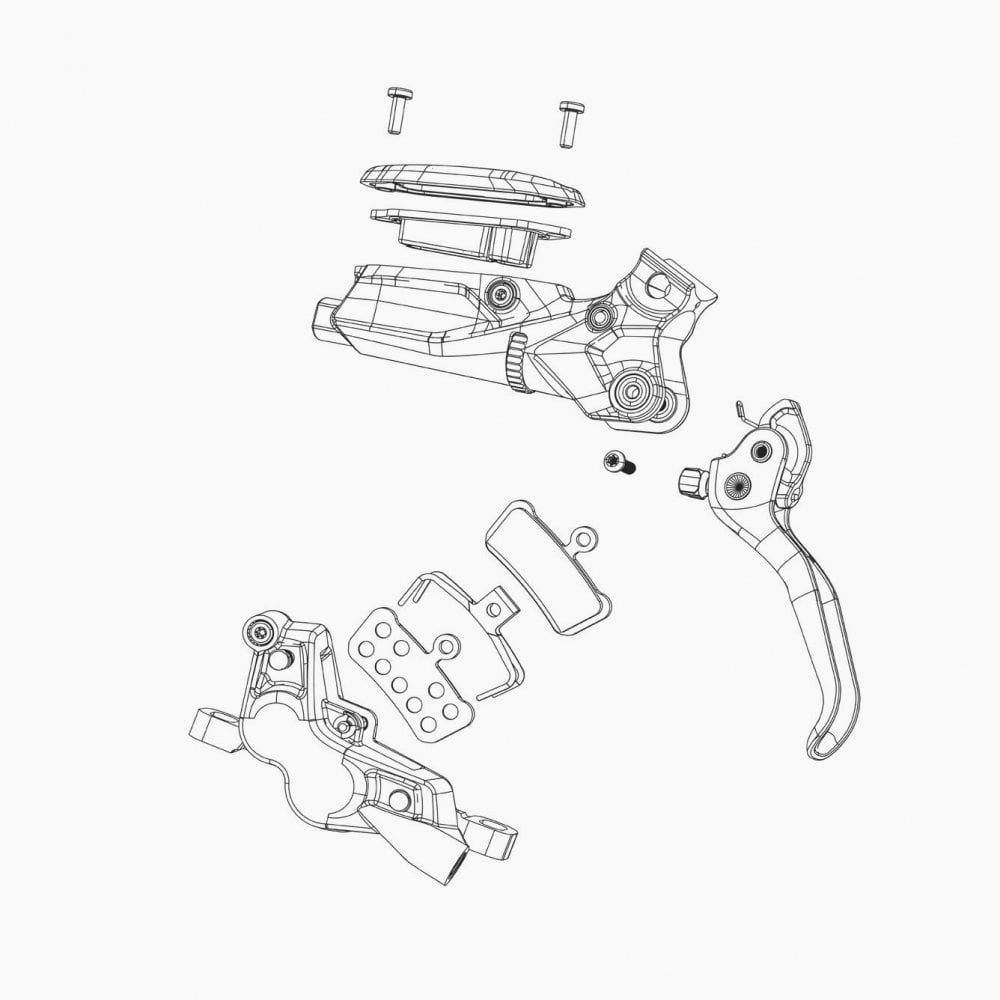 Sram Disc Brake Caliper Assembly Rival Etap Axs D1 Hrd Flat Mount 2-Piece Front/Rear Black Including Brake Pads Spares & Accessories