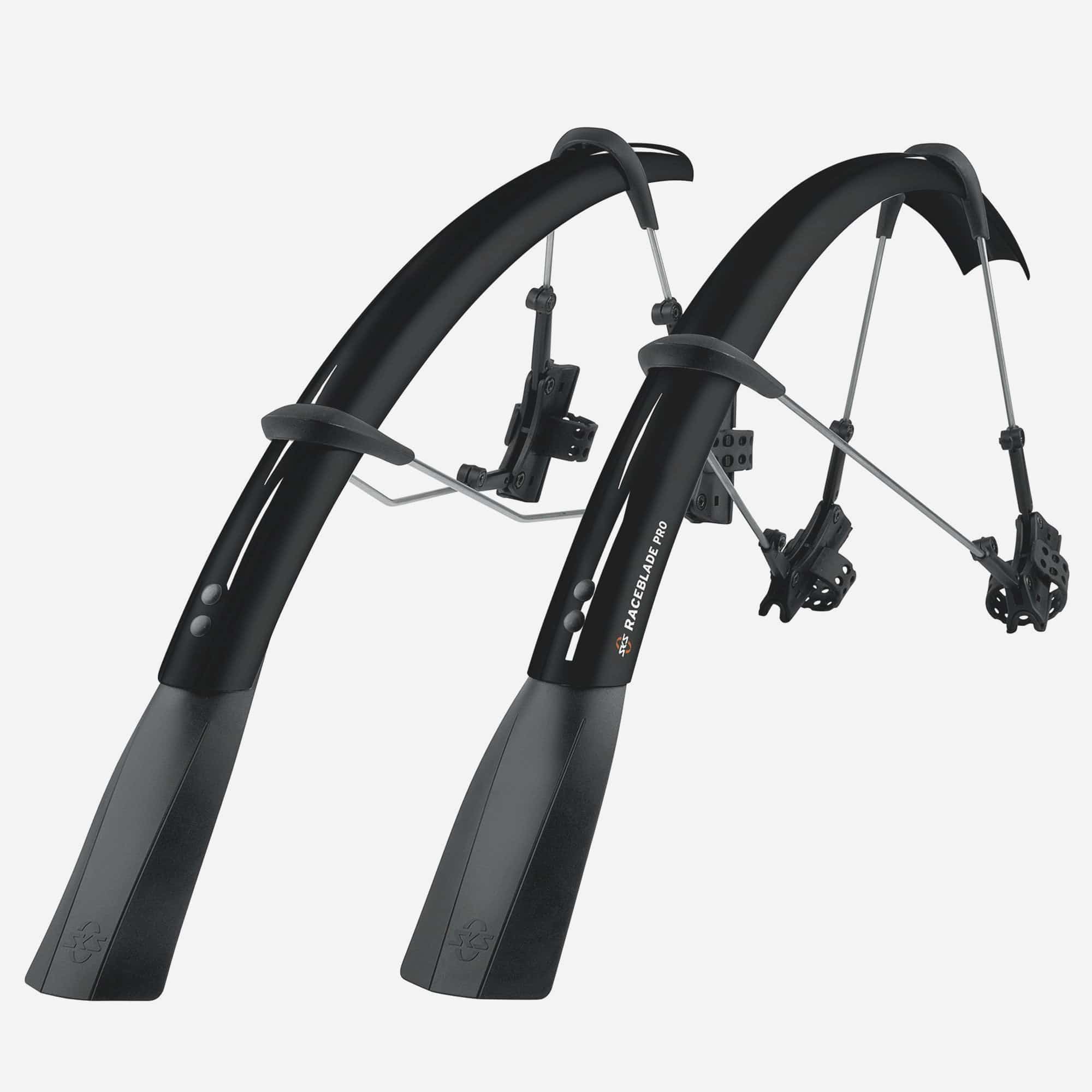 SKS Raceblade Pro black mudguard set for road bikes with disc brakes and aero forks, lightweight bike accessories