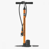 SKS Rennkompressor floor bicycle pump with orange MV head for high-pressure inflation, durable bike pump accessory.