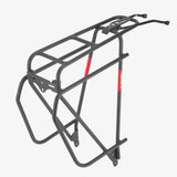 Tortec Epic Alloy Rear Bike Rack in black with disc brake mount kit for 26-700C bikes, durable cycling accessories