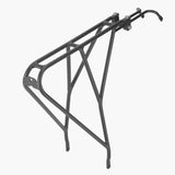 Tortec Velocity rear bike rack in black for 26-700C bikes, lightweight alloy pannier rack for cycling accessories.