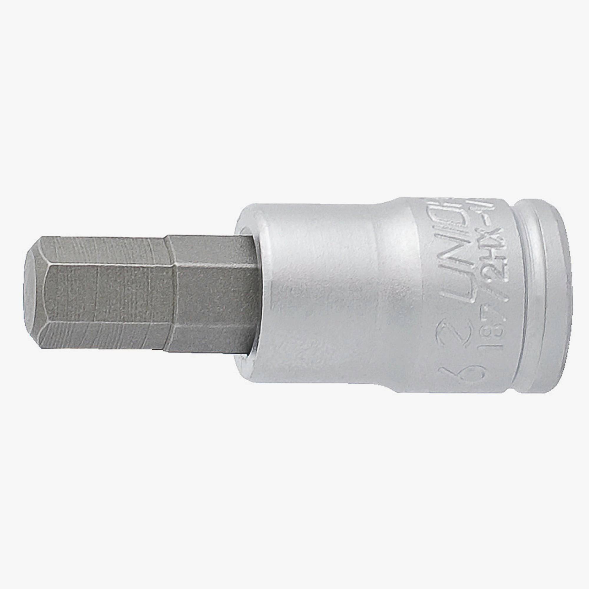 UNIOR 1/4 inch drive hexagonal screwdriver socket set with 3-6mm hex bits, suitable for workshop and repair tasks.