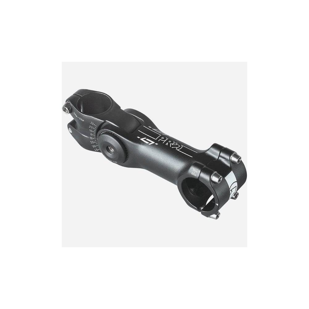 Black PRO Lt Alloy adjustable bike stem with 31.8mm clamp and -30° to +40° angle, designed for bicycle components.