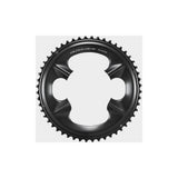 Shimano Dura-Ace FC-R9200 12-speed 52T outer chainring for 52/36T crankset, showcasing the polished metal teeth and branding.