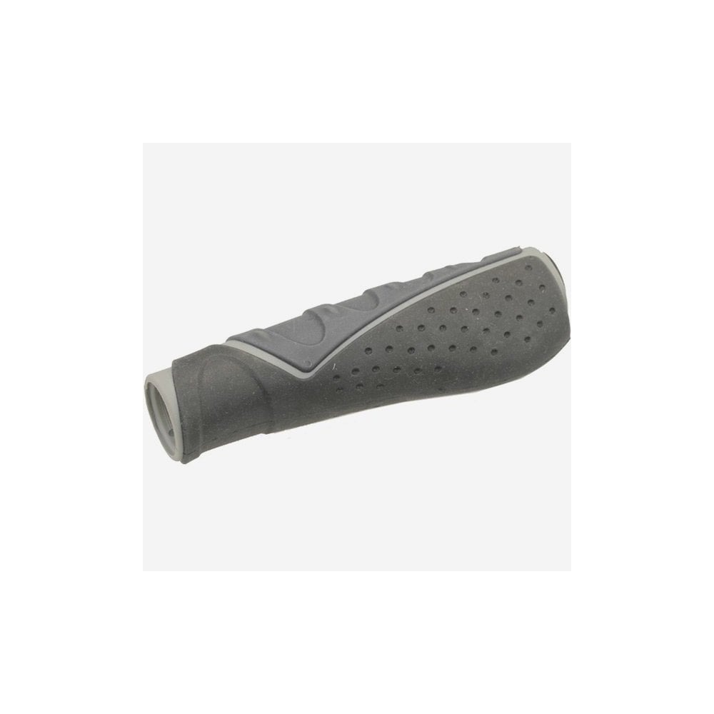 M Part Comfort Grips with triple density gel, black and grey, universal fit bike handlebar grips for comfortable cycling.