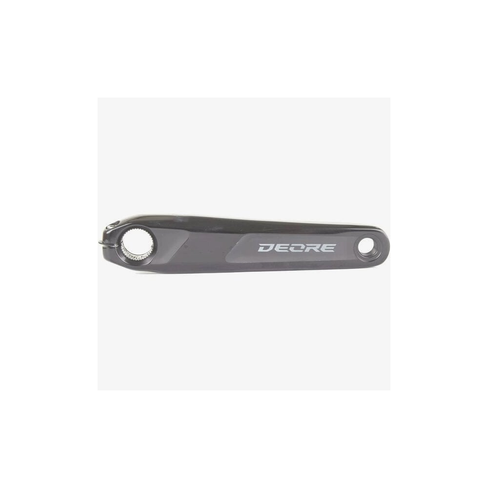 Shimano Deore FC-M6100 left hand mountain bike crank arm, 165mm replacement component, showing the black crank arm with Shimano branding.