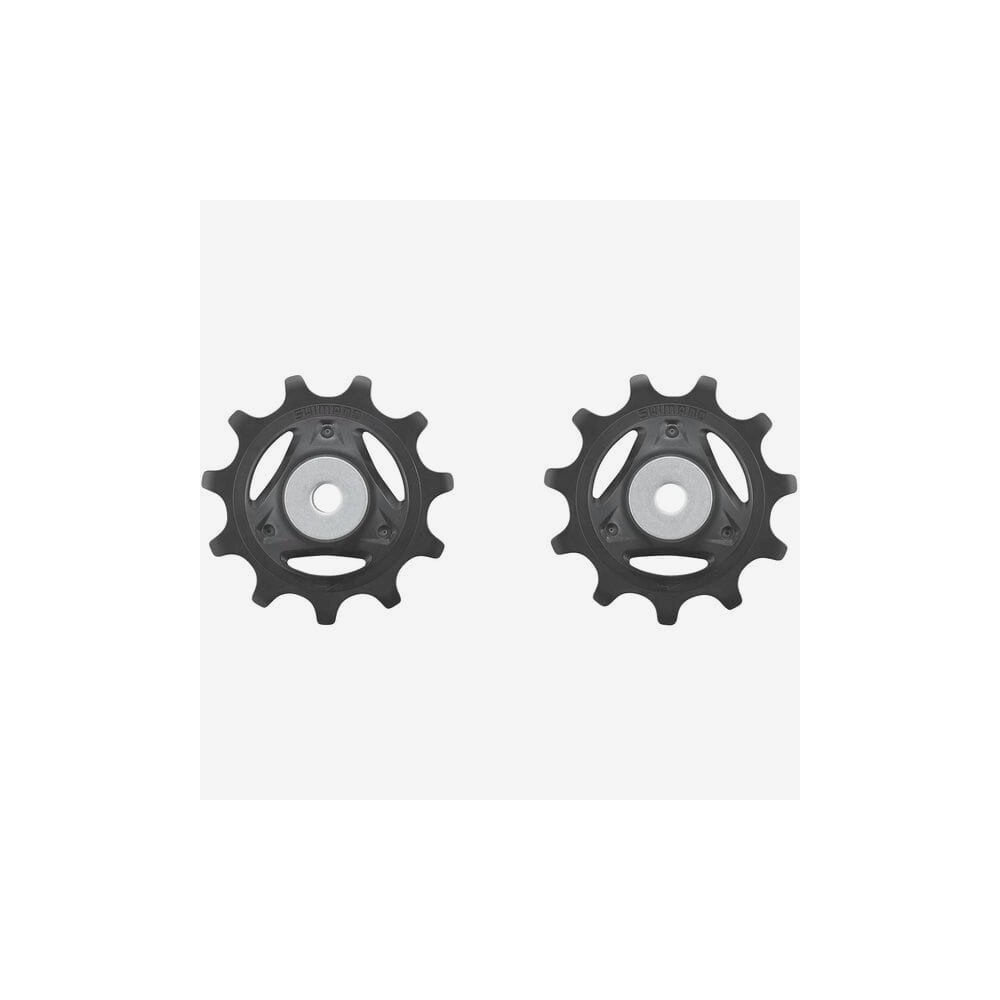 Shimano Ultegra RD-R8150 rear derailleur pulley set for bike components, genuine replacement parts, black and metal finish.