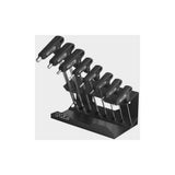 PRO workshop T-handle Allen key set with ergonomic grips, 2-10mm sizes, and a convenient tool holder for easy storage.