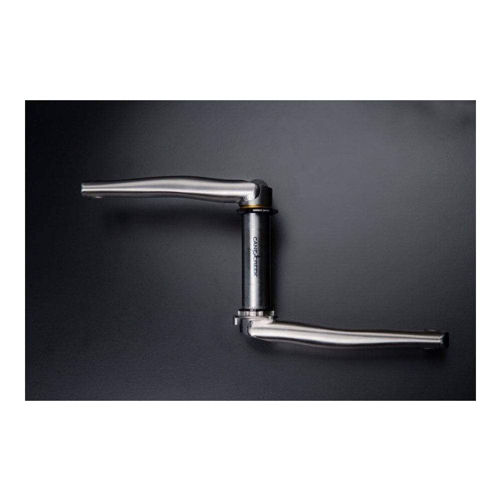Cane Creek eeWings titanium all-road cranks for gravel and cyclocross bikes, showcasing lightweight and stiff component design.
