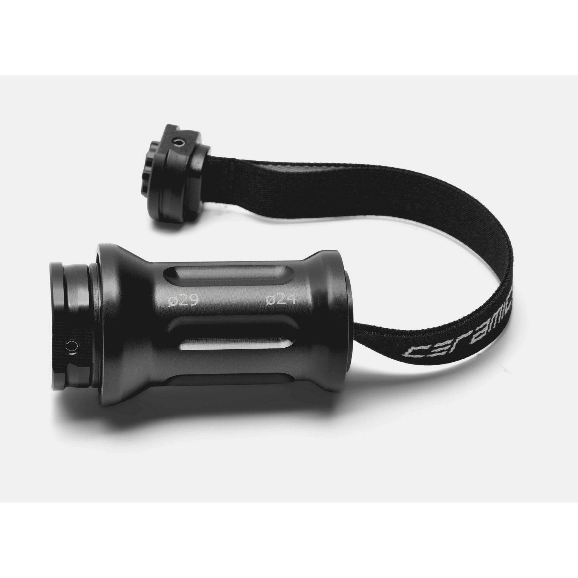 CeramicSpeed BB Seal and Dust Cover Service Tool with Shimano crank preload function, used for bike workshop maintenance.