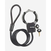 Master Lock street cuff and cable lock, black 8mm x 1m keyed security accessories for bike or equipment security.