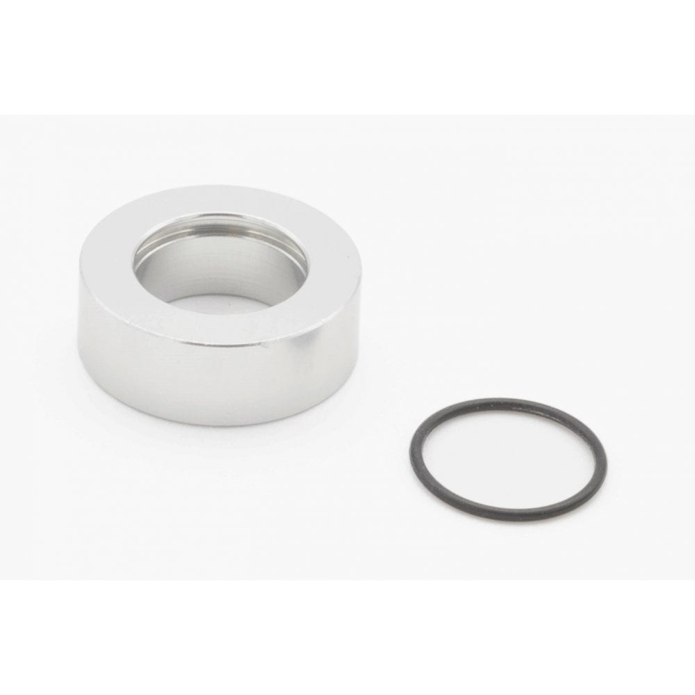 DVO Travel Spacer for Topaz 2 rear shock absorber, bicycle suspension component, showing the spacer part in black.