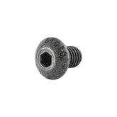 Trek M5x0.8 black button head cap bolts for water bottle cage, 8mm length, close-up of hardware component.