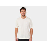 Trek Evoke mountain bike tech tee jersey, breathable unisex MTB shirt with moisture-wicking fabric and MTB branding.