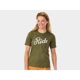 Trek Evoke women's mountain bike tech tee jersey, breathable cycling shirt with quick-drying fabric and mountain biking design.