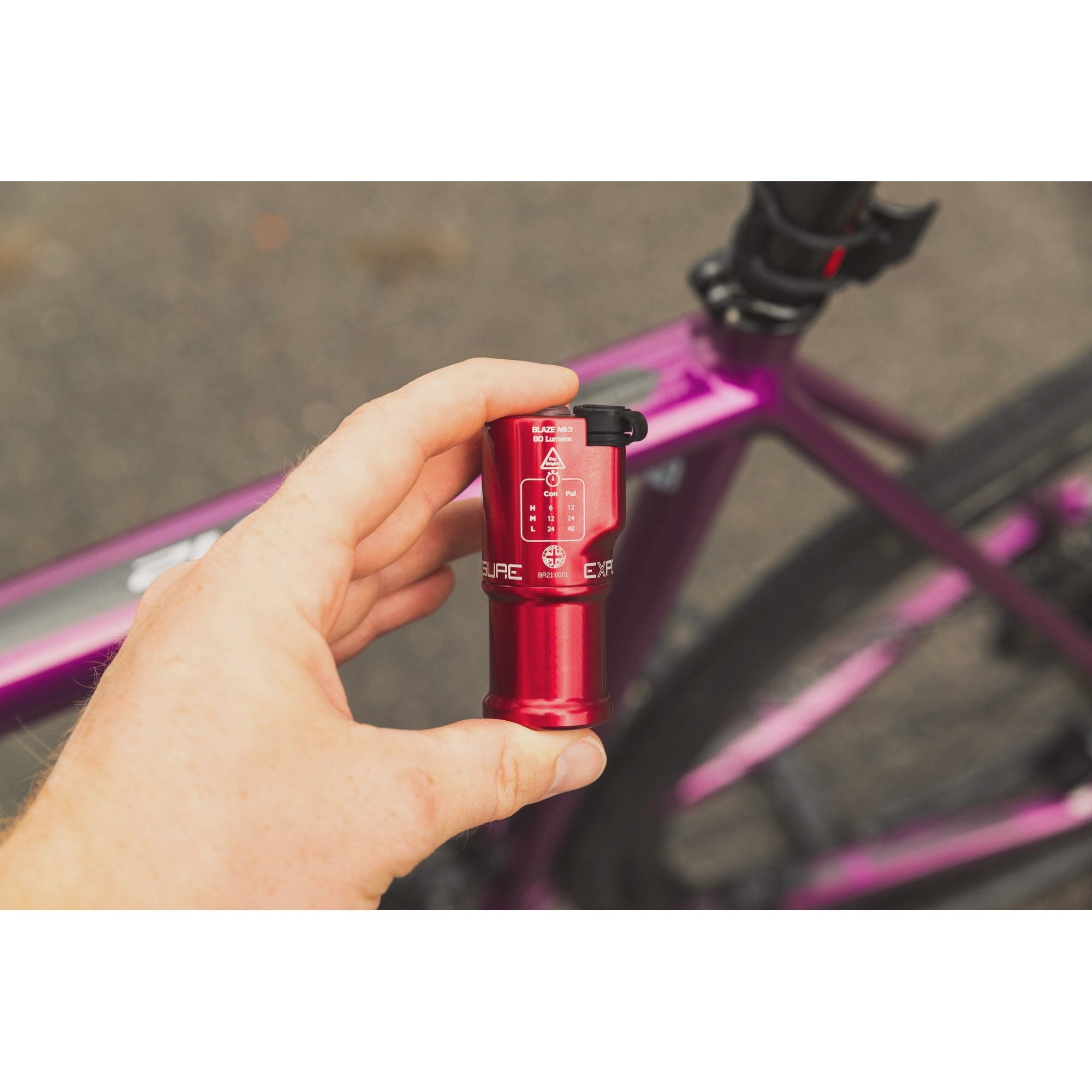 Exposure Rear Lights - Blaze Mk3 - Rechargeable Rear light with DayBright ReAKT & Peloton