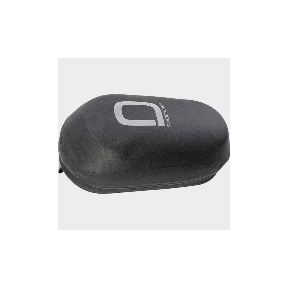 Aeroe 11 Litre waterproof hard-shell bike storage pod mounted on a spider rear rack, designed for secure cycling accessories.