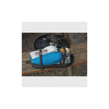 Aeroe 11 Litre Quick Pod waterproof hard-shell bike storage accessory mounted on a spider rear rack.
