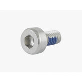 Silver Trek Fuel EXe battery end cap fastener M3x0.5x6mm, lightweight bike component for Trek mountain bikes.