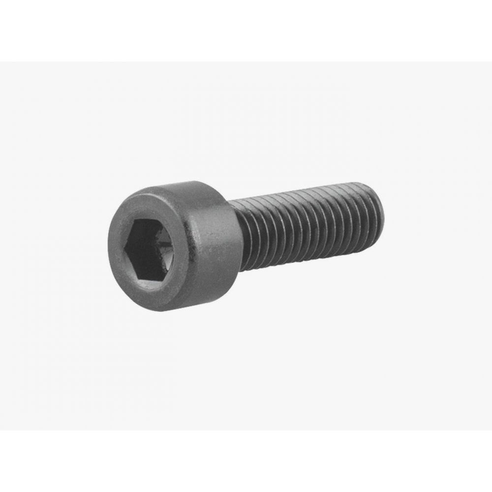 Trek Rail Carbon 29 S/M bottle cage fastener in black, M5 x 16mm, showing close-up of lightweight bike component.
