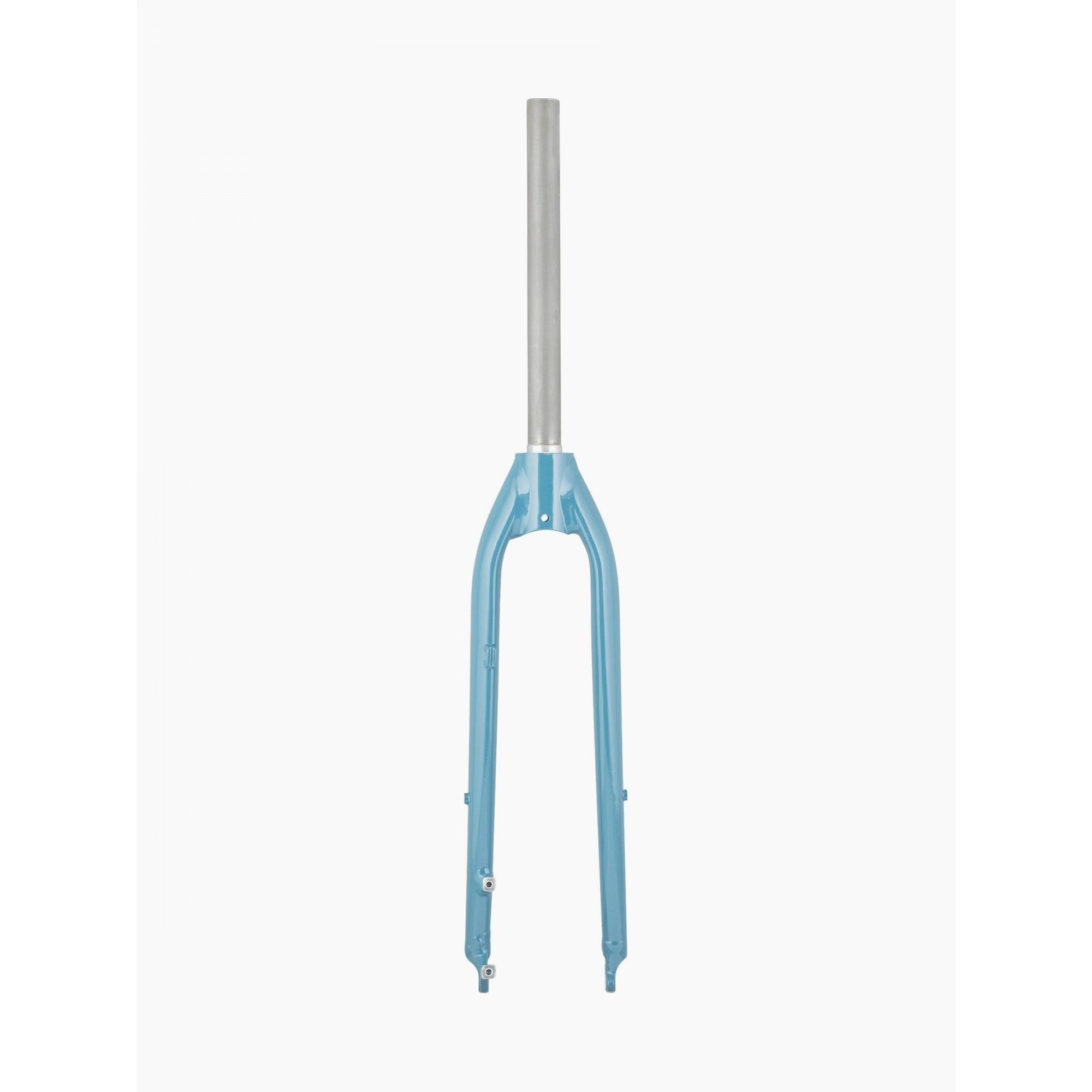 Trek Verve+ 3 disc forks in teal for road bikes, rigid steering, replacement components, lightweight and durable bicycle parts.