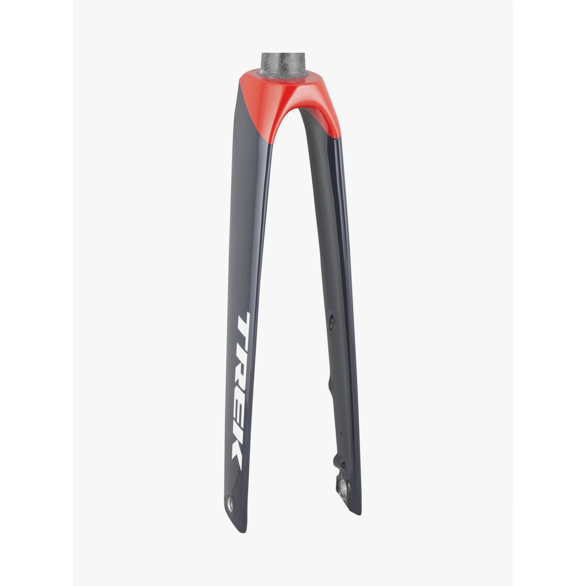 Trek Madone SLR 700C road bike components with rigid forks for precise steering, shown in close-up detail.