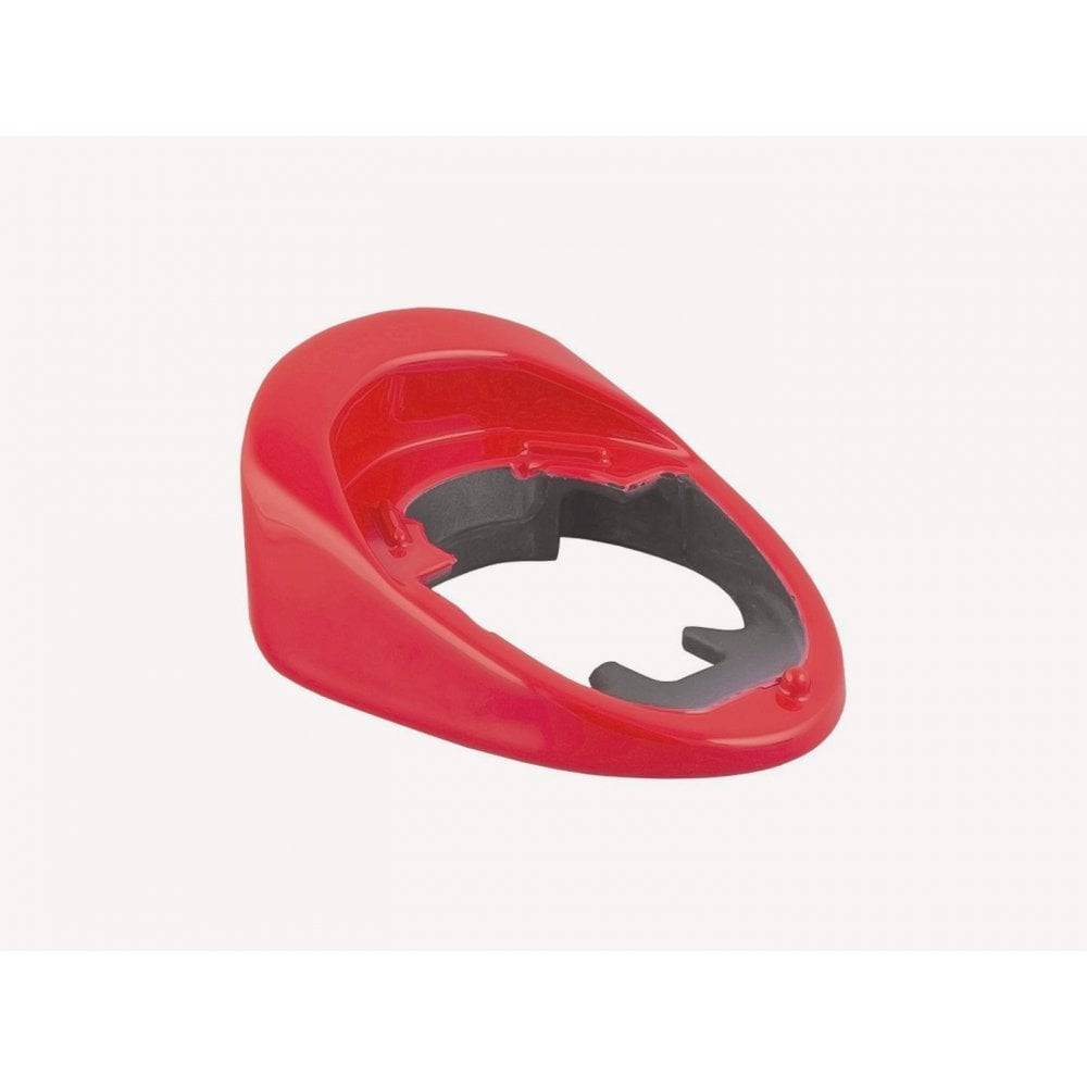 Trek 2021 Emonda SL headset covers spares and accessories in radioactive red, showing close-up of the component's vibrant color and design.