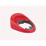 Trek 2021 Emonda SL headset covers spares and accessories in radioactive red, showing close-up of the component's vibrant color and design.