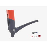 Trek Madone SLR painted seatpost in Viper Red and Navy Smoke, aerodynamic fit, lightweight cycling component.