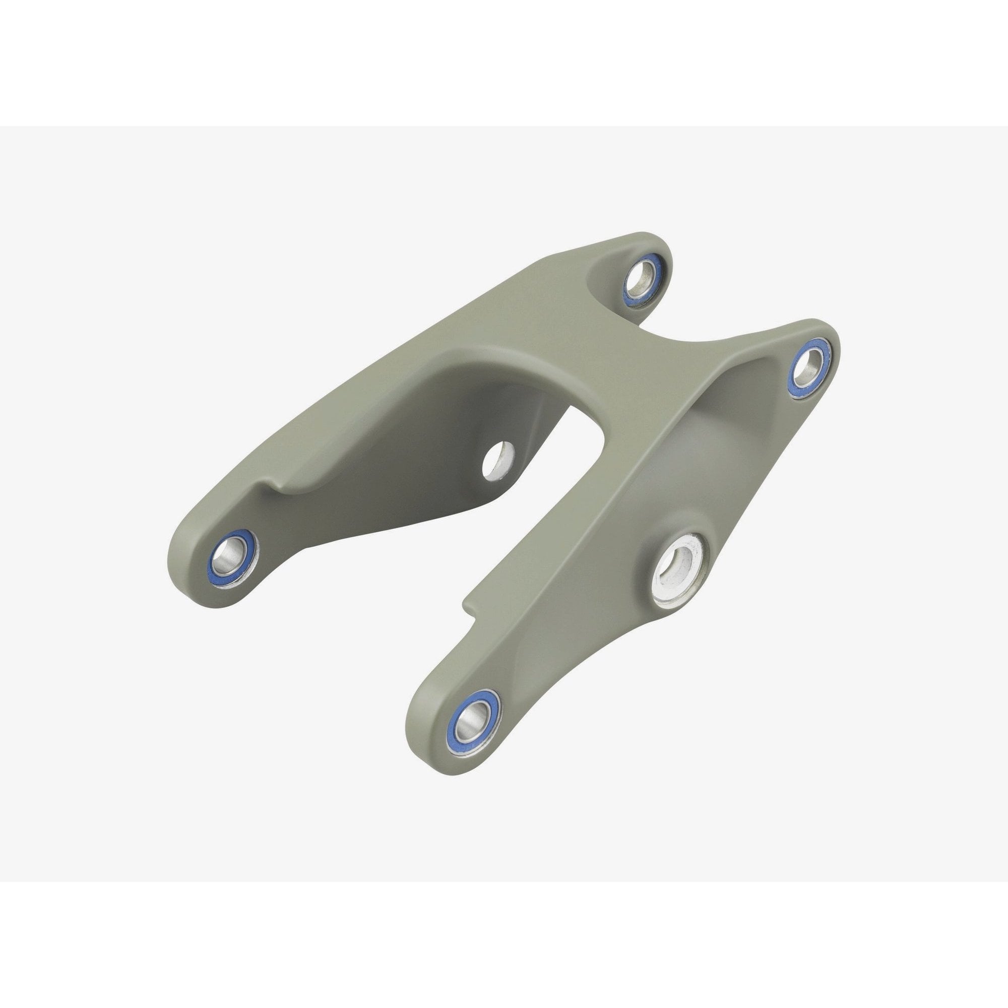 Trek Slash 29 bike frame linkage part for 2022 model, suspension upgrade component, black metal with branding details visible.