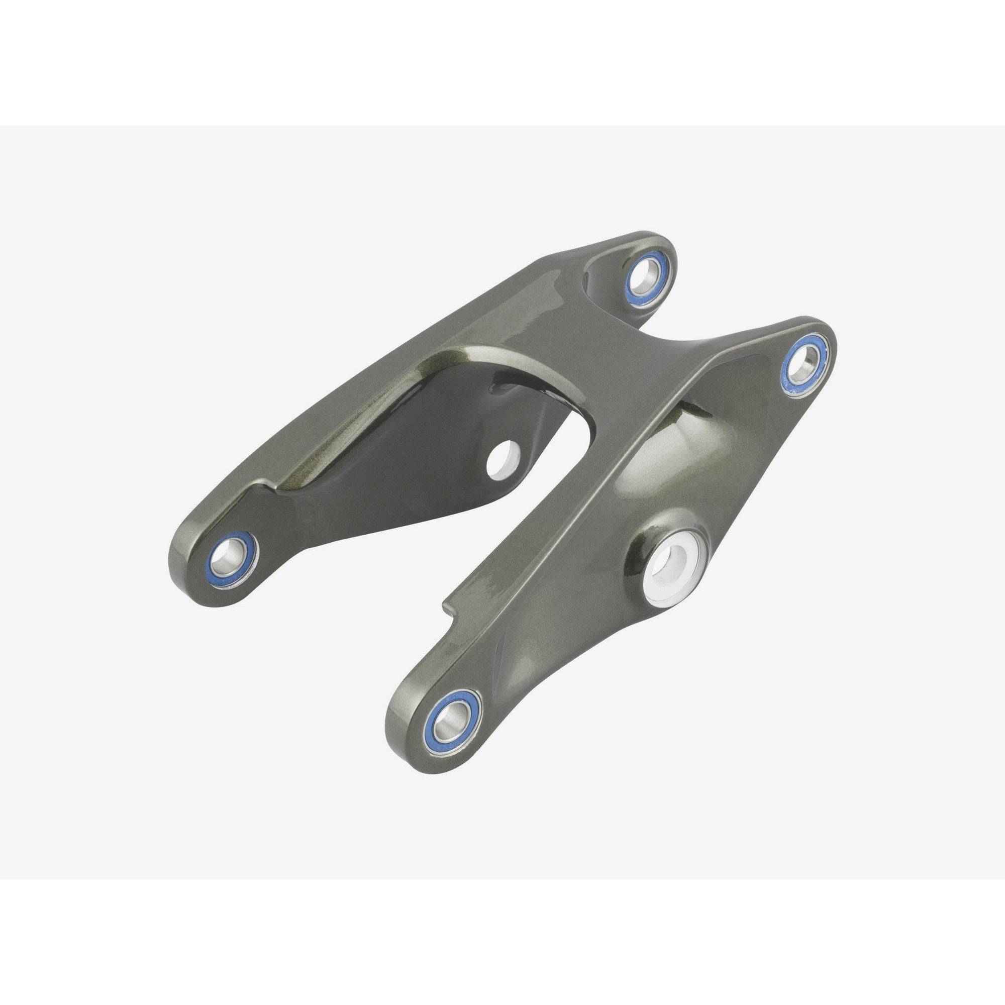 Trek Slash 29 frame linkage part for 2022 model mountain bike, suspension upgrade component, black metal construction.