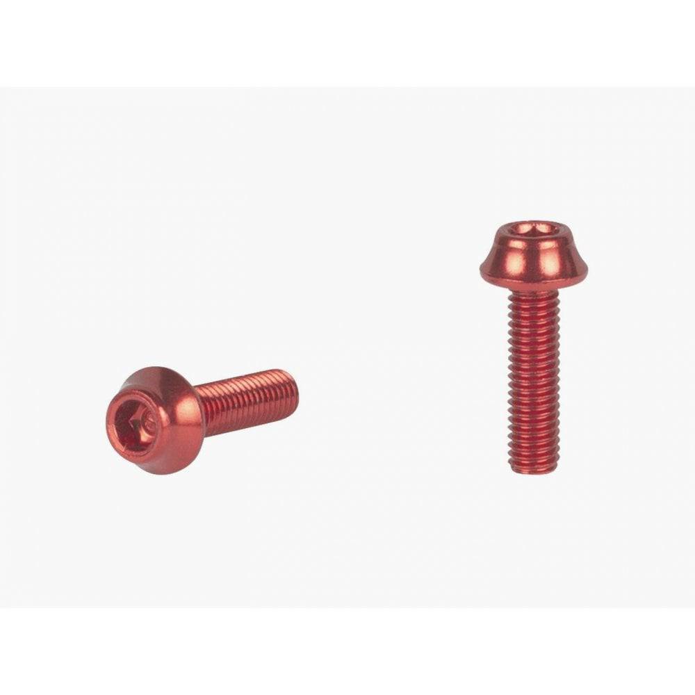 Trek water bottle bolt fasteners, M5x16mm, black anodized, set of two for bike frame components.
