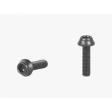 Trek black anodized water bottle bolt fasteners, M5x16mm, two-pack, bicycle frame components with threaded design and durable finish.