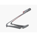 Trek Supercaliber 9.7 29-inch medium frame component with lithium and red finish, shown with detailed frame close-up.