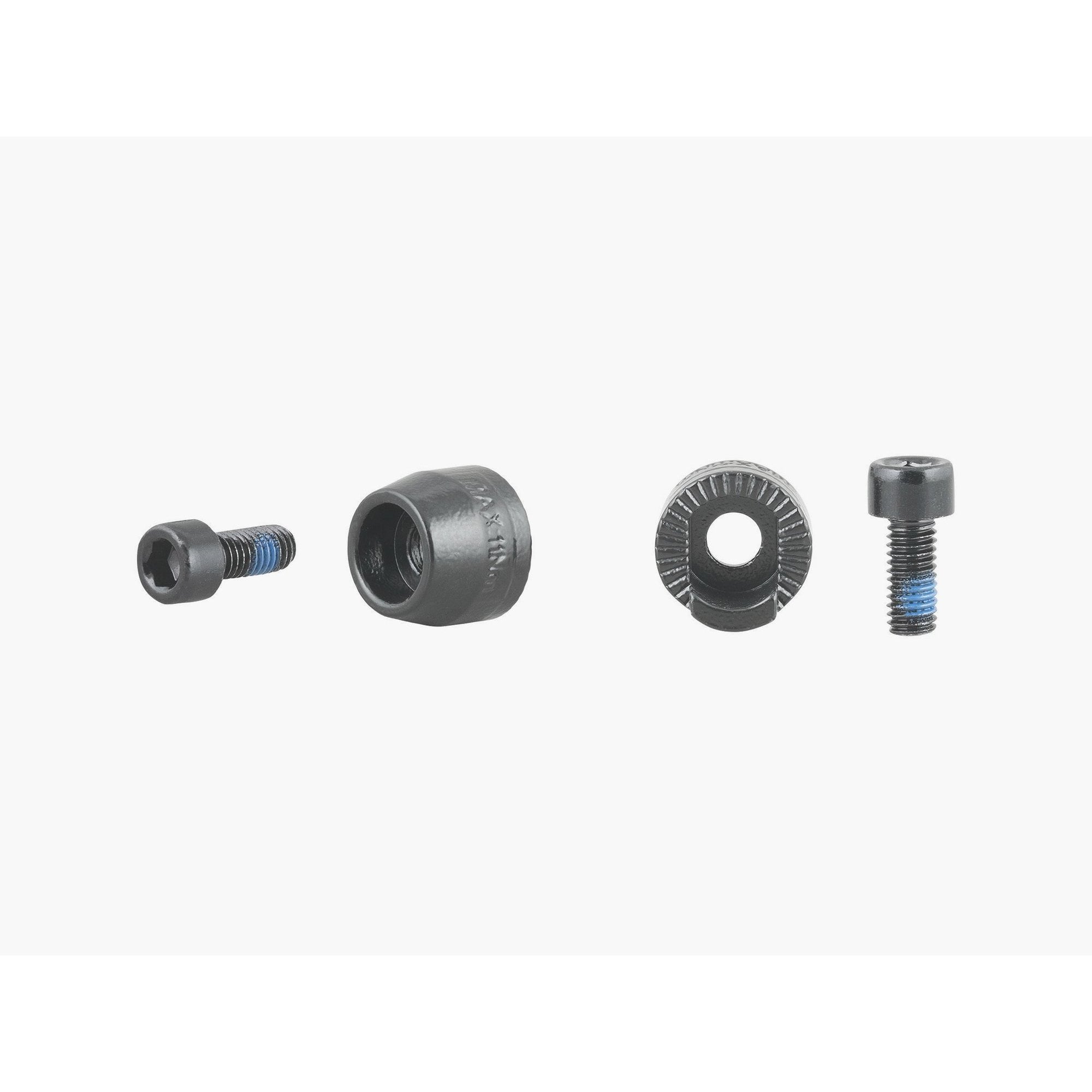 Trek Hyena V4 rear freehub axle nut washer kit in black for hub motor components, shown on a bicycle hub.