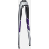 Trek Domane SL 5 women's 700C road bike fork components with precise steering, shown on a Trek bicycle.