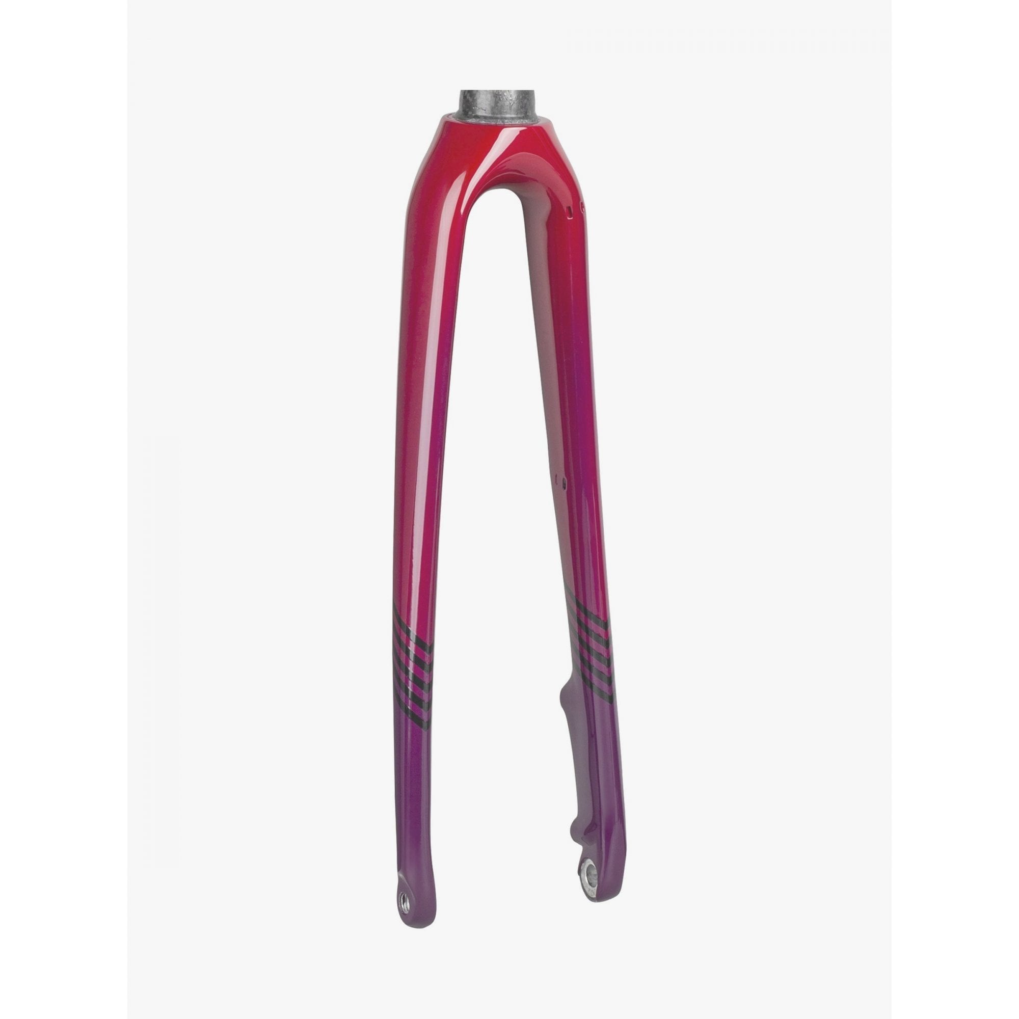 Trek Crockett 700C road bike fork with magenta mulberry fade finish, lightweight bicycle component for Trek road bikes.