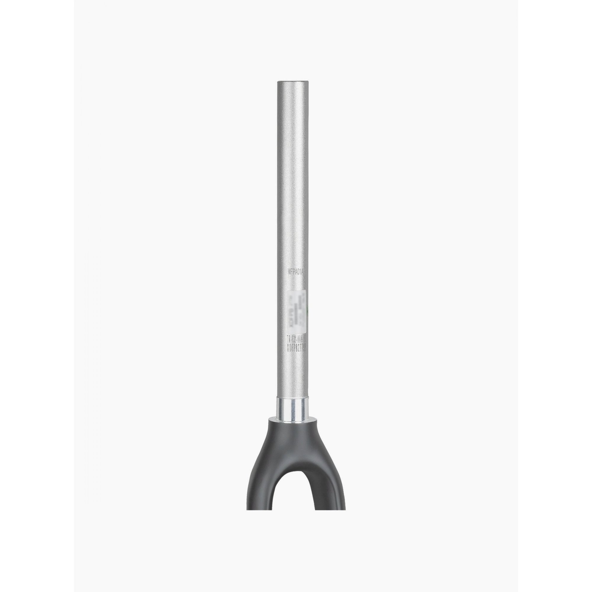 Trek FX Sport 6 disc fork with flat-mount calipers and 12mm thru-axle, black alloy bike component showing the fork and caliper mounting area.