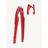 Trek Madone SLR 700C road bike forks, lightweight components designed for precision steering and high performance.