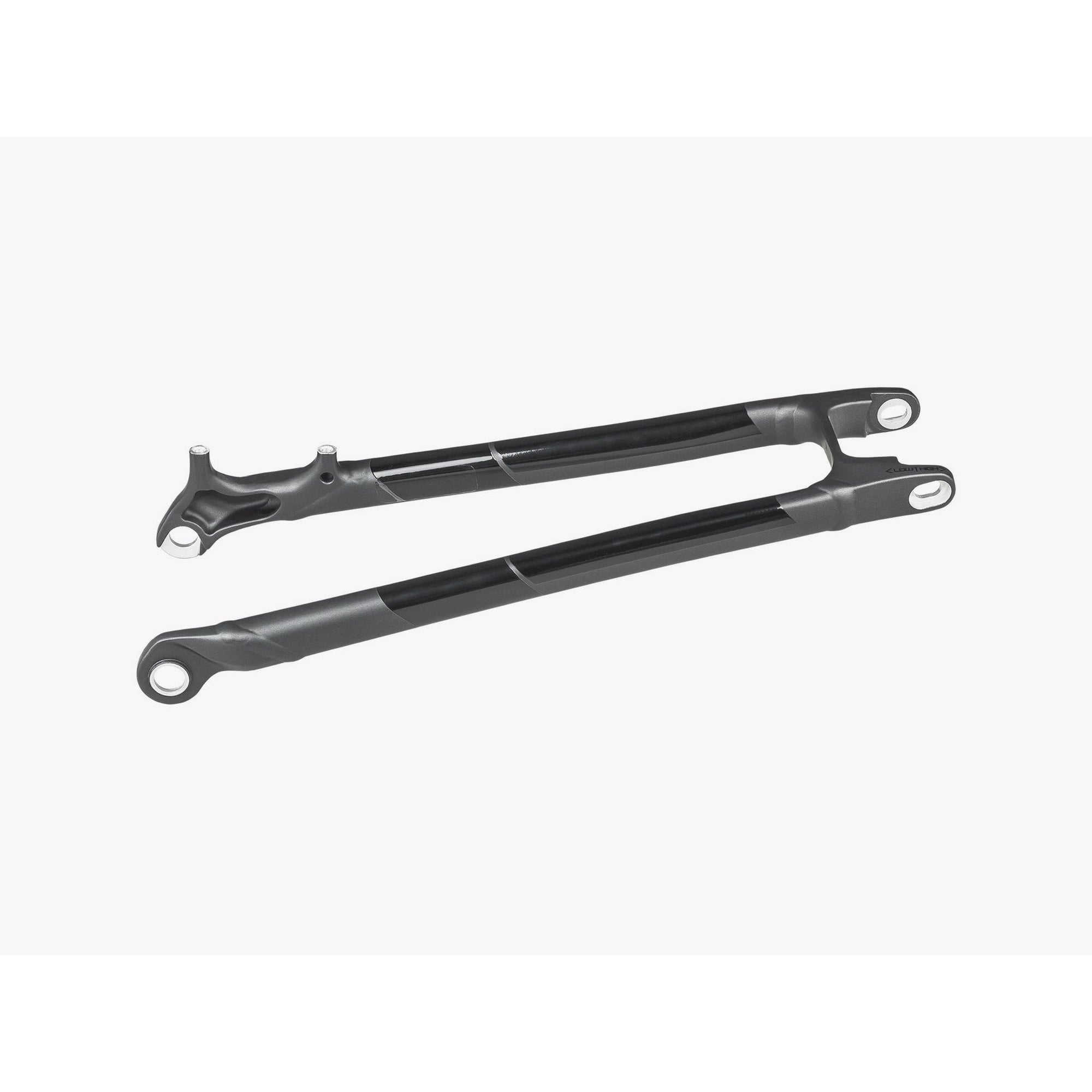 Trek 2019 Powerfly LT seatstay frame component for 2018 Powerfly FS and LT 27.5 mountain bikes, black and metal finish.