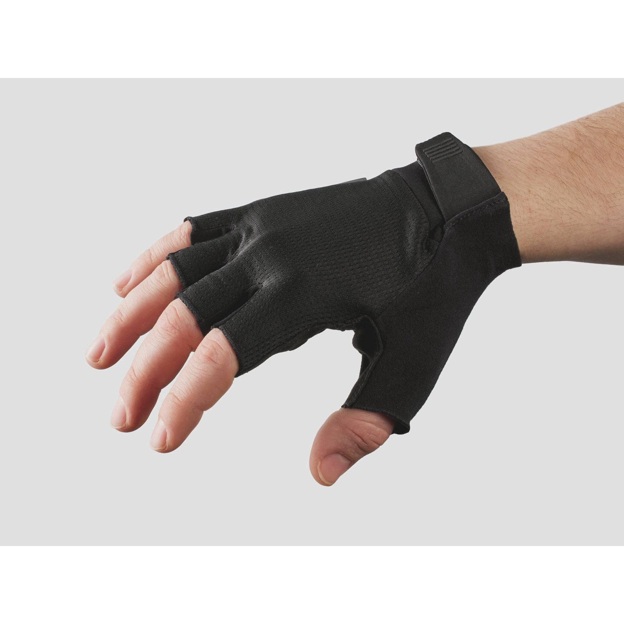 Trek Circuit Twin Gel unisex cycling gloves with padding and gel foam for comfort, shown in black with adjustable wrist straps.
