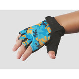 Trek Kids™ unisex bike gloves showing breathable fabric, padded palms, and adjustable wrist straps for comfortable cycling.