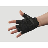 Trek Solstice Gel Padded Unisex Cycling Gloves showing padded palms, breathable fabric, and adjustable wrist straps for comfort and grip.