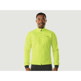 Trek Circuit Rain Cycling Jacket waterproof and breathable, shown folded, ideal for all-weather riding, lightweight and packable clothing.